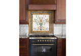 Square Unique Floral Design Marble Mosaic Kitchen Backsplash Art Tile Customization available for size and colors, Indoor/Outdoor Ok.