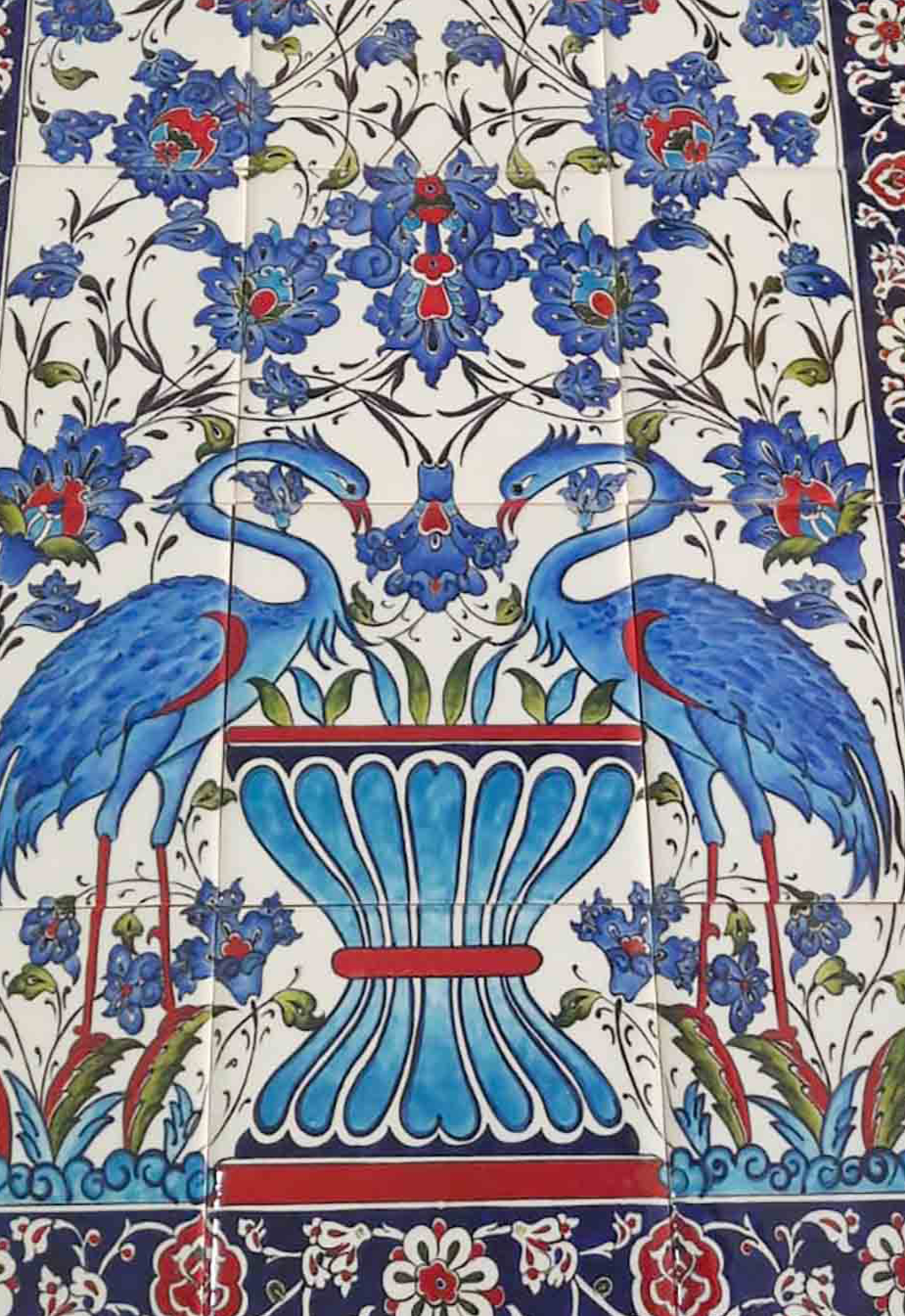 Handmade Quartz Iznik Ceramic Panel Details