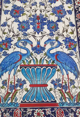 Handmade Quartz Iznik Ceramic Panel Details