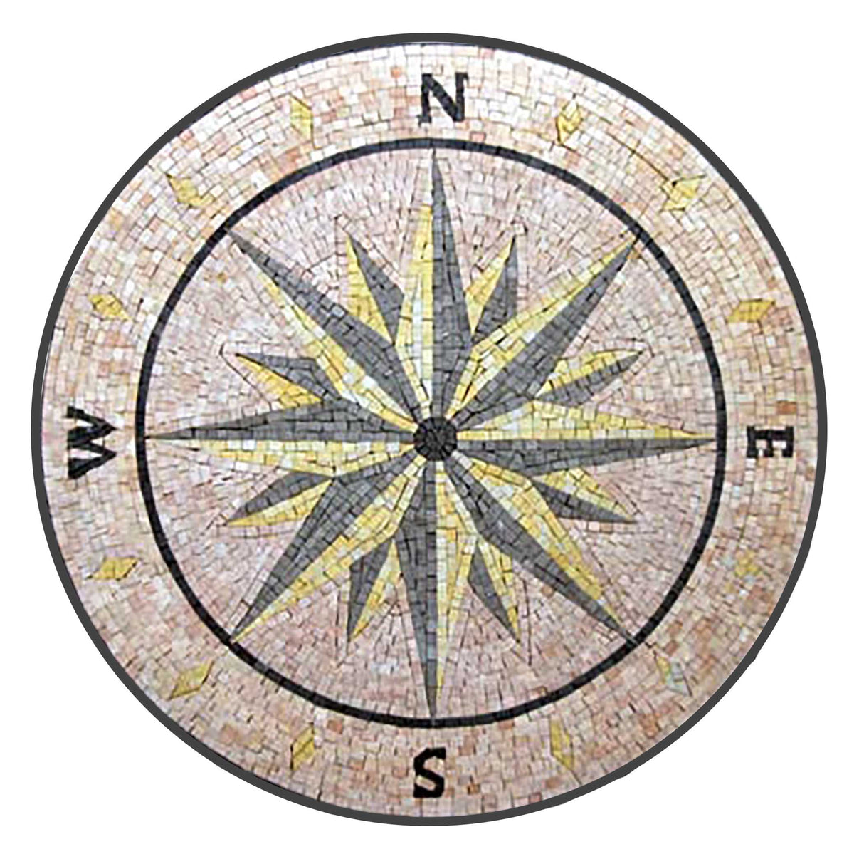 Compass Rose Marble Mosaic Medallion