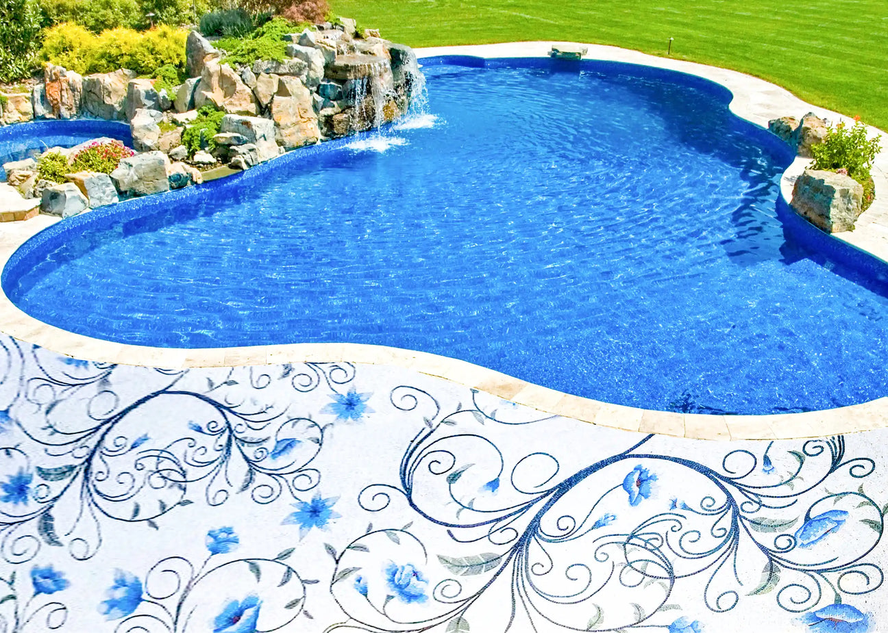 Personalized Marble Mosaic Pool Surround